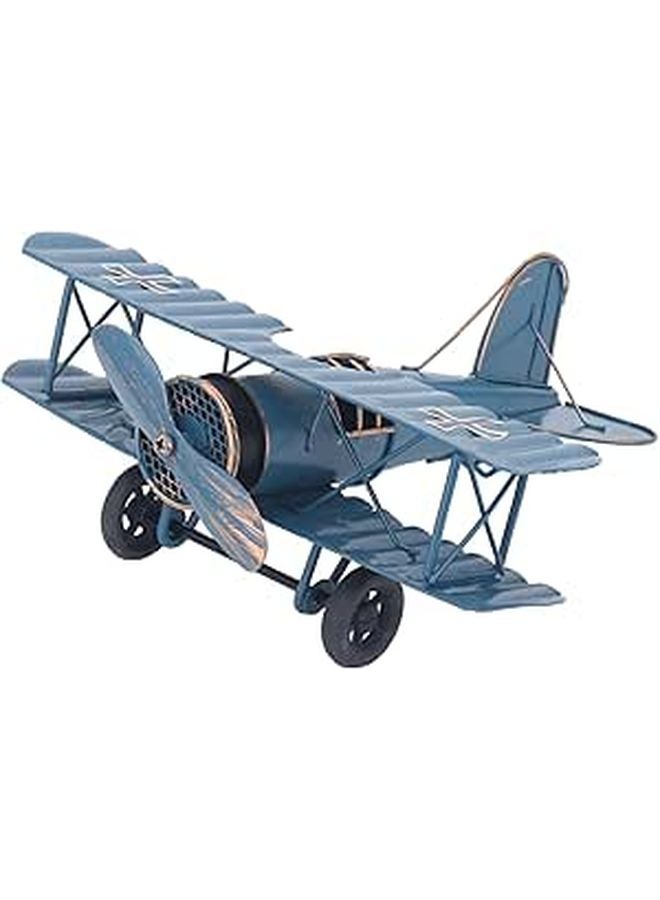 Vintage Iron Airplane Model Distressed Retro Statue Home Office Decor Bookshelf Accent - Image 1
