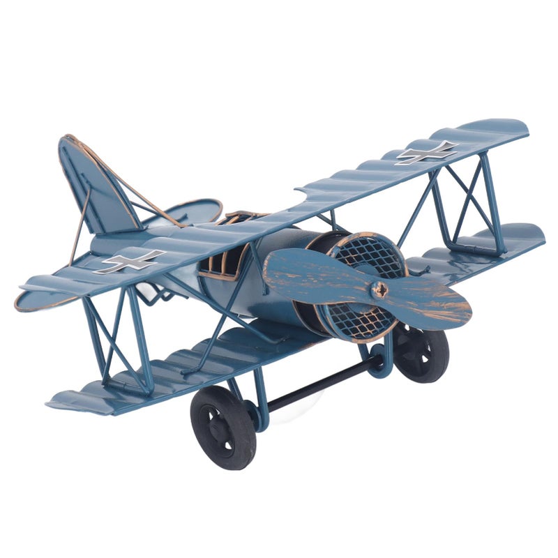Vintage Iron Airplane Model Distressed Retro Statue Home Office Decor Bookshelf Accent - Image 3