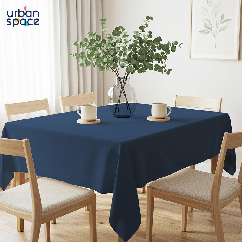 Urban Space غطاء طاولة طعام من القطن بنسبة 100% من ، لـ 4 أشخاص، قماش طاولة بلون أزرق إنديغو. - Image 2