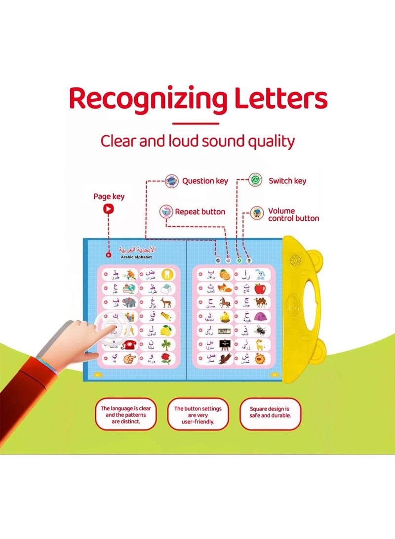 ميتوي كتاب إلكتروني عربي إنجليزي ثنائي اللغة للأطفال ، تعلم الحروف والأرقام والألوان والأشكال كتب تفاعلية ، لمس وقراءة كتاب تعليمي إلكتروني للأطفال الصغار من سن 1-6 سنوات - Image 3