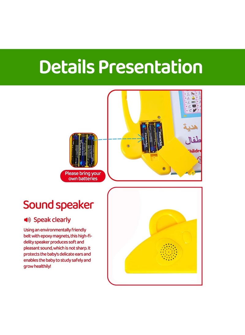 ميتوي كتاب إلكتروني عربي إنجليزي ثنائي اللغة للأطفال ، تعلم الحروف والأرقام والألوان والأشكال كتب تفاعلية ، لمس وقراءة كتاب تعليمي إلكتروني للأطفال الصغار من سن 1-6 سنوات - Image 4