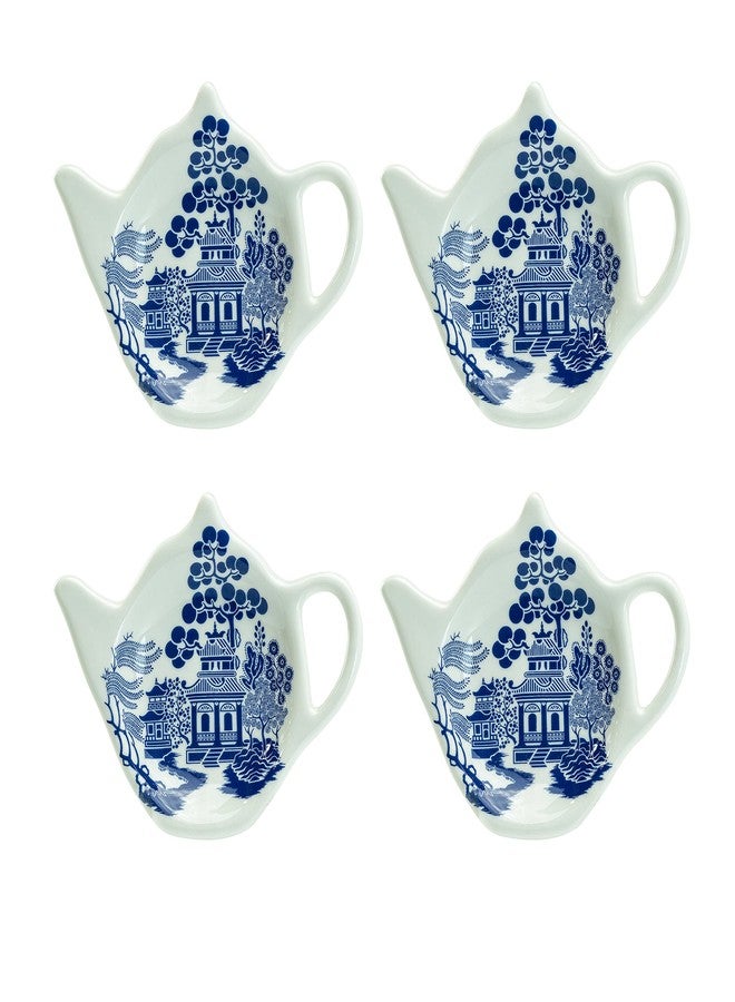 Grace Teaware Tea Bag Caddy Holder, Set of 4 (Blue Willow) - Image 1