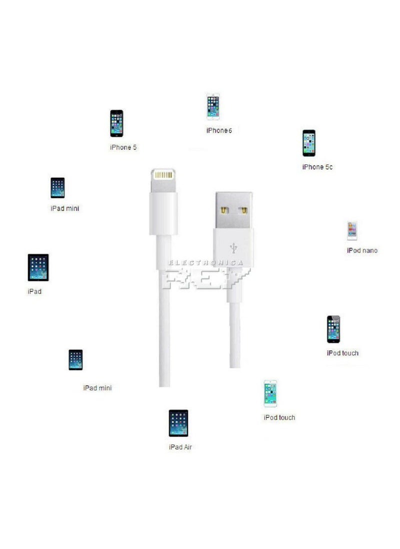 Generic - Cable   compatible with iPhone iPad iPod charger/usb data 1,5m - Image 1