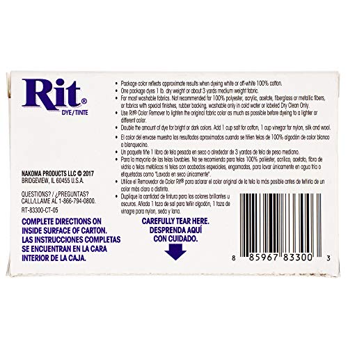 RIT مسحوق صبغة ريت مركز لجميع الأغراض عبوة واحدة للملابس، الديكور، والحرف - أسود - Image 3