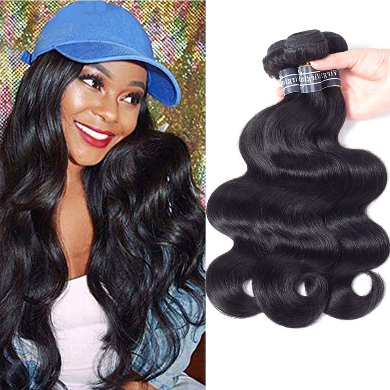 Amella Hair 8A Brazilian Virgin Hair Body Wave 3 Bundles 100 Unprocessed Brazilian Body Wave Remy Human Hair Extensions Natural Black Color20 22 24