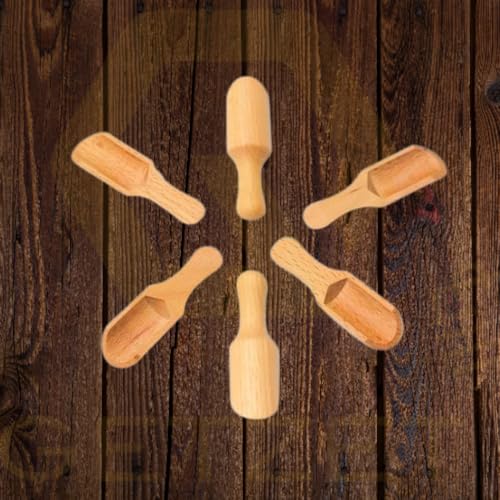 GETZET Multipurpose Wooden Spoon for Salts, Candy, Laundry Detergent, Tea, Coffee Beans Condiments and Spices, Cooking Accessories Use for Home, Kitchen, Party, Resturant Use. (6 PCS) - Image 2
