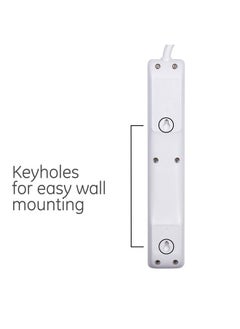 GE Ge 6Outlet Surge Protector 2 Pack 3 Ft Extension Cord Power Strip 450 Joules On Off Switch Integrated Circuit Breaker Heavy Duty Warranty Ul Listed White 14709  - Image 5