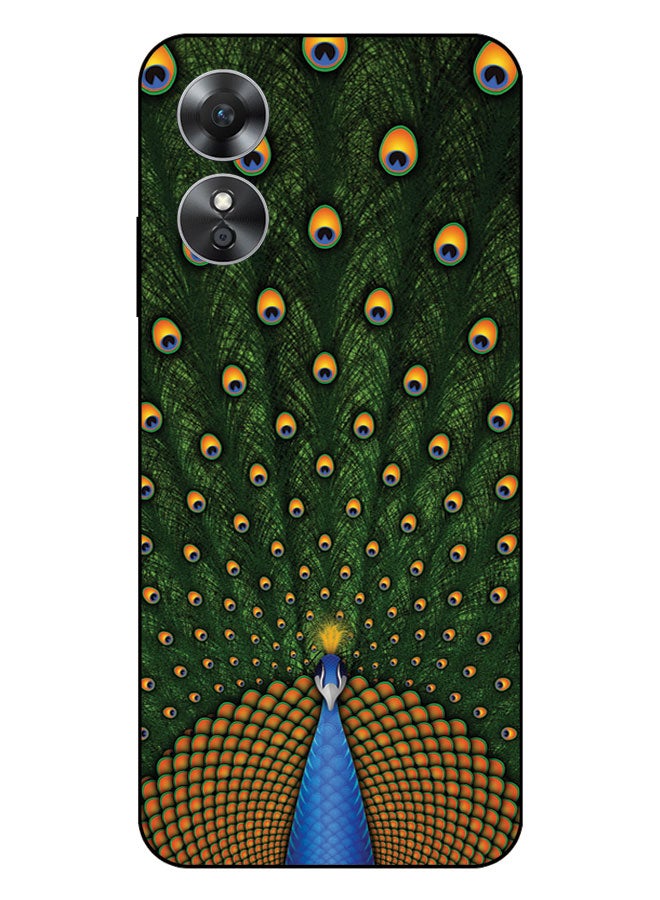 EYE CATCH Printed Protective Case Cover For Oppo A17  -  Peacock - Image 1
