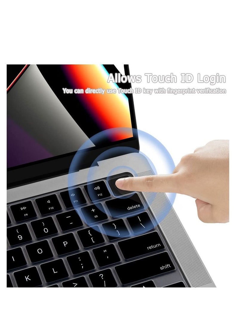 Generic Silicone Keyboard Cover Skin for 2024-2021 MacBook Air & Pro/Max with M4 M3 M2 M1 Chip 15.3" 13.6" 14.2" 16.2 inches A2941 A3114 A3241 A2681 A3113 A3240 A3112 A3401 A3185 A2992 A2991 A2918 A2779 A2780 A2442 A3403 A3186 A2485, Black  - Image 3
