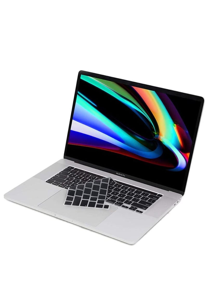 Generic Silicone Keyboard Cover Skin for 2024-2021 MacBook Air & Pro/Max with M4 M3 M2 M1 Chip 15.3" 13.6" 14.2" 16.2 inches A2941 A3114 A3241 A2681 A3113 A3240 A3112 A3401 A3185 A2992 A2991 A2918 A2779 A2780 A2442 A3403 A3186 A2485, Black  - Image 5
