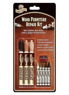 Parker & Bailey Parker & Bailey Wood Repair Kit - Furniture Markers Touch Up Furniture Scratch Repair Markers Wood Floor Scratch Remover Wood Marker Wood Stain Marker for Wood Furniture Wood Pens for Scratches  - Image 1