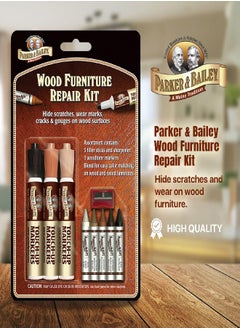 Parker & Bailey Parker & Bailey Wood Repair Kit - Furniture Markers Touch Up Furniture Scratch Repair Markers Wood Floor Scratch Remover Wood Marker Wood Stain Marker for Wood Furniture Wood Pens for Scratches  - Image 2