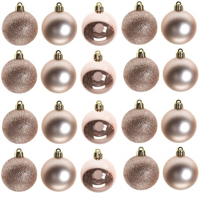 60mm6Pcs Christmas Baubles Shatterproof Rose Gold Christmas Tree Decorations Ball Ornaments Balls Xmas Hanging Decorations Holiday Decor ShinyMatteGlitter