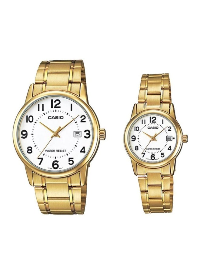 CASIO Unisex Stainless Steel Analog Quartz Watch Set MTP/LTP-V002G-7BUDF - Image 1