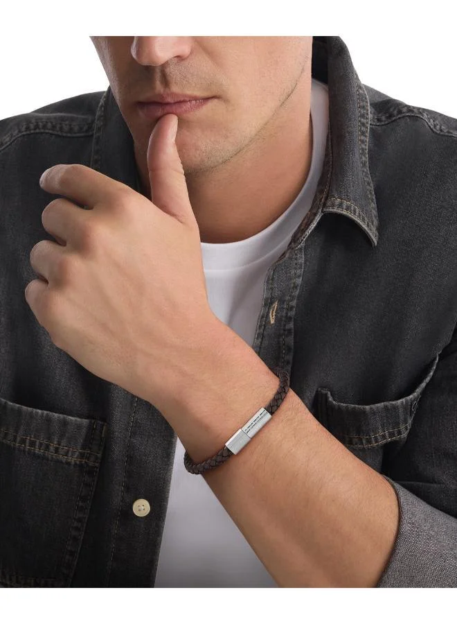 Calvin Klein Iconic Plated Leather Bracelet