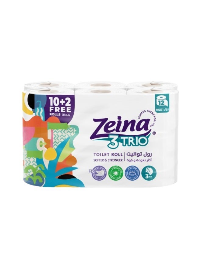 Trio soft toilet rolls  (Pack of 12)