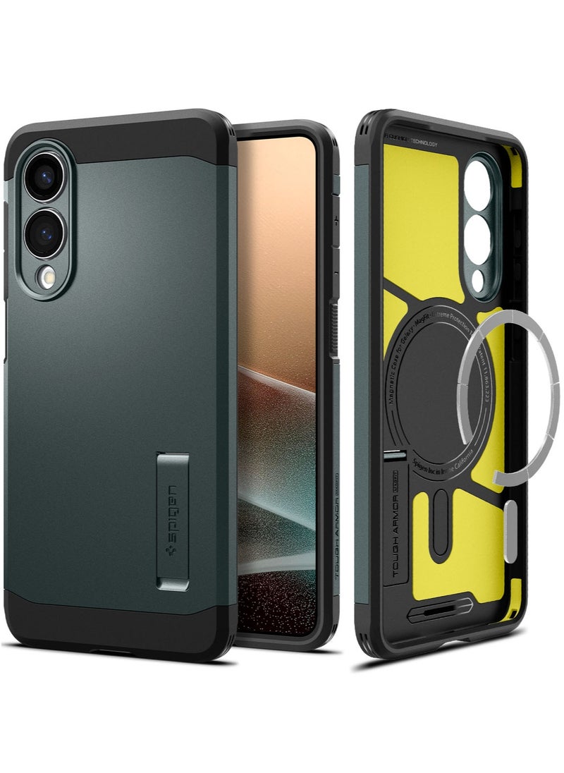 Spigen Tough Armor MagFit AI for Samsung Galaxy S25 EDGE Case Cover with MagSafe (2025) - Abyss Green  - Image 1
