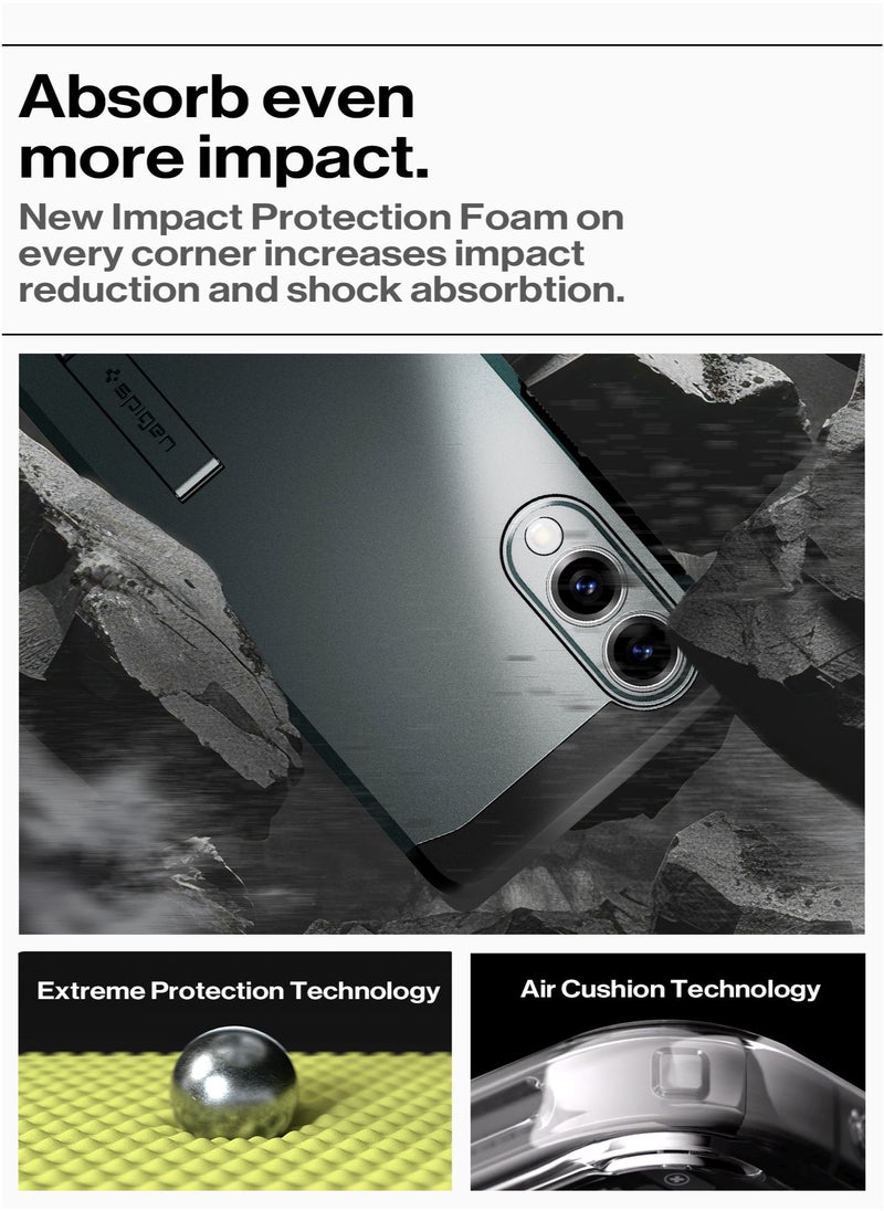 Spigen Tough Armor MagFit AI for Samsung Galaxy S25 EDGE Case Cover with MagSafe (2025) - Abyss Green  - Image 5