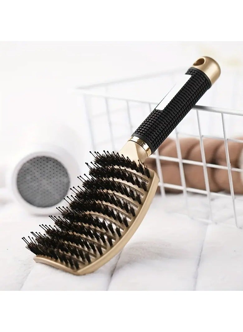 Goolsky Luxurious Large Curved Detangling Hair Brush - Gentle Scalp Massager, Hollow Out Design, Easy Styling Comb for Smooth, Tangle-Free Hair - Perfect for Daily Use - Image 1