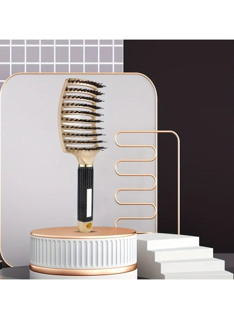 Goolsky Luxurious Large Curved Detangling Hair Brush - Gentle Scalp Massager, Hollow Out Design, Easy Styling Comb for Smooth, Tangle-Free Hair - Perfect for Daily Use - Image 2
