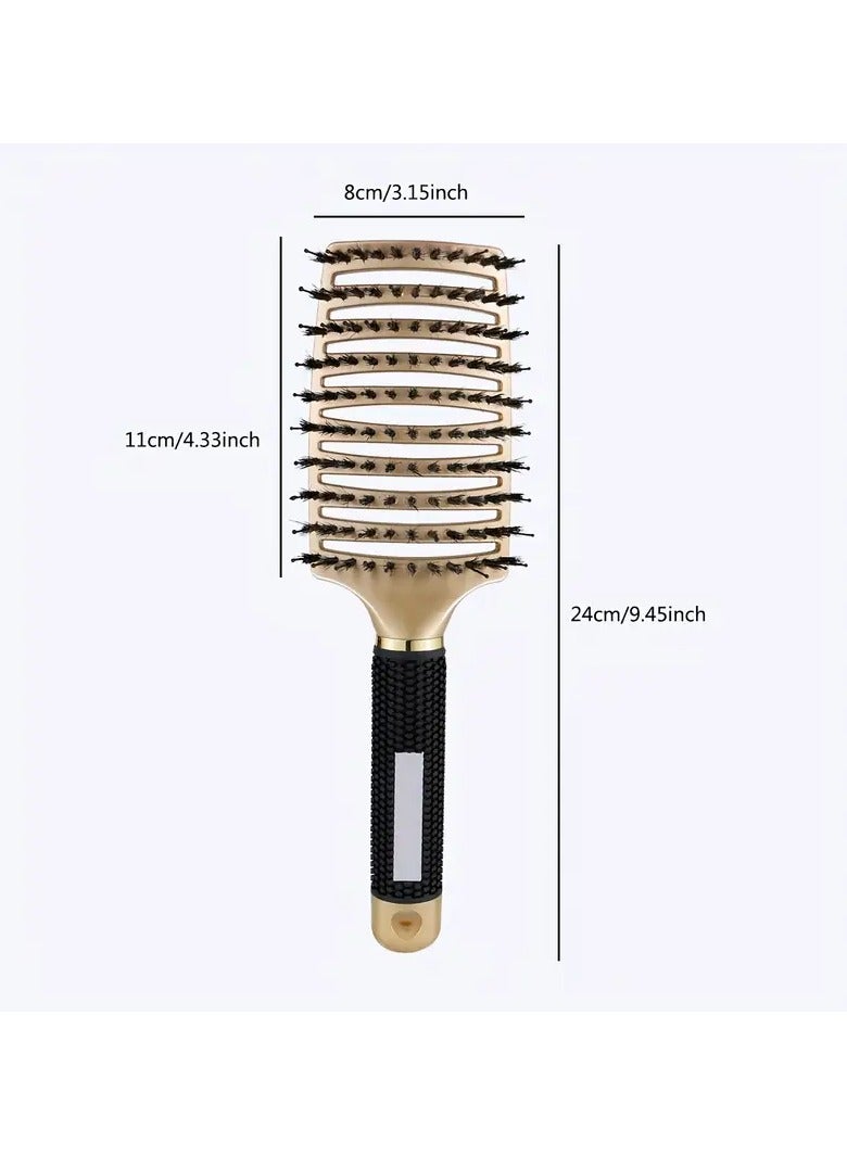 Goolsky Luxurious Large Curved Detangling Hair Brush - Gentle Scalp Massager, Hollow Out Design, Easy Styling Comb for Smooth, Tangle-Free Hair - Perfect for Daily Use - Image 4