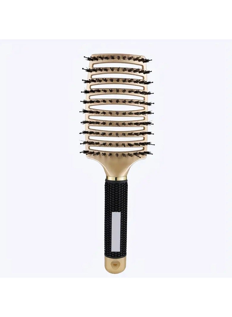Goolsky Luxurious Large Curved Detangling Hair Brush - Gentle Scalp Massager, Hollow Out Design, Easy Styling Comb for Smooth, Tangle-Free Hair - Perfect for Daily Use - Image 5