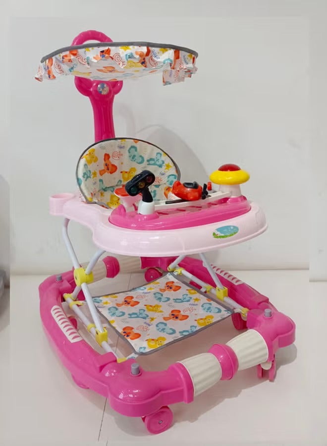 كيدوز مشاية أطفال متعددة الوظائف - وردي