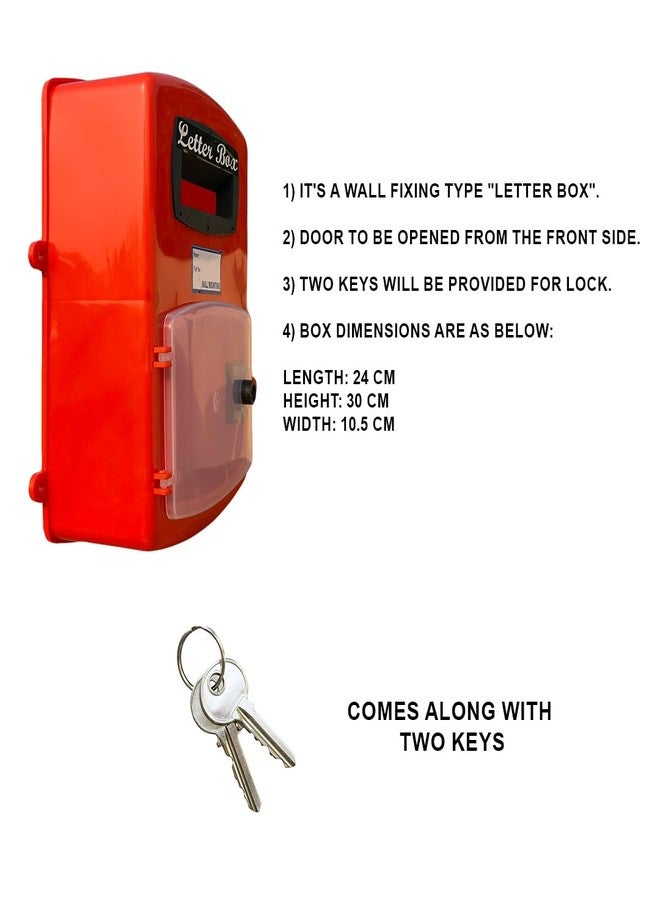 HaveIt® Front Door Wall Mounted Heavy Plastic Letter Box,Suggestion Box,Compliant Box for Home/Offices/Colleges/Institutions/Schools with Lock (red Color, 25 cm x 26 cm x 11 cm) (Letter Box) - Image 5