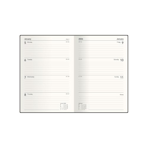 Collins 'Legacy' 14 Month Mid/Academic Year Planner, July 2025-August 2026 Week-to-View Diary, A6 Hard Cover, Pink - Image 2