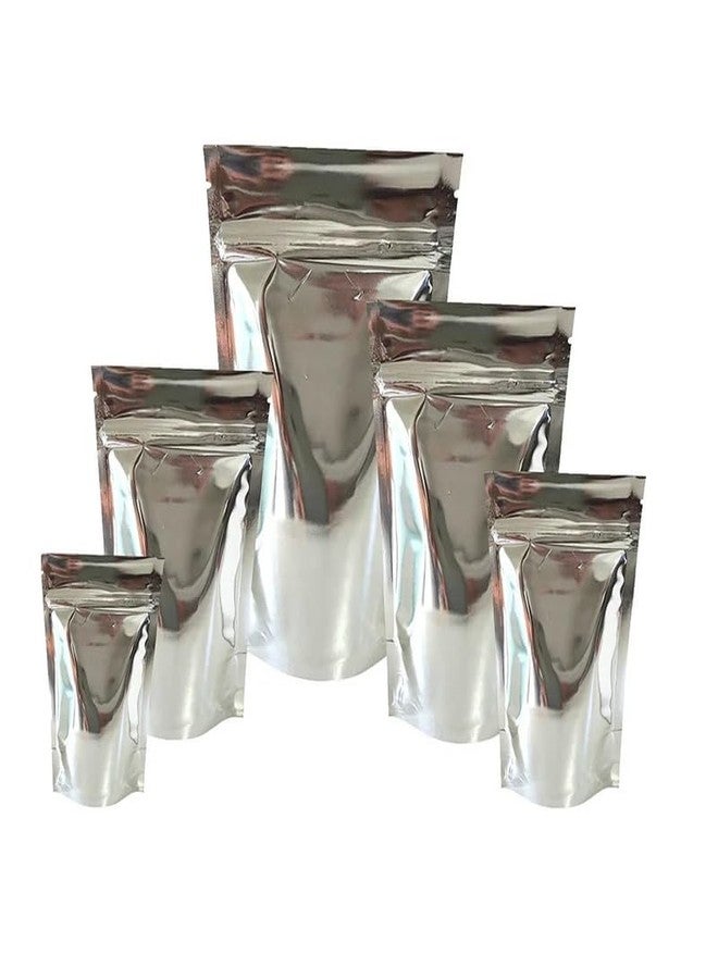 VELEXE Silver Aluminum Foil Zip Lock Storage Stand Up Pouches | 180mm*260mm | 750 Grams | Pack of 20 | Resealable, Leakproof & Airtight Multi-Purpose Storage Pouches with Self Sealing Technology - Image 1