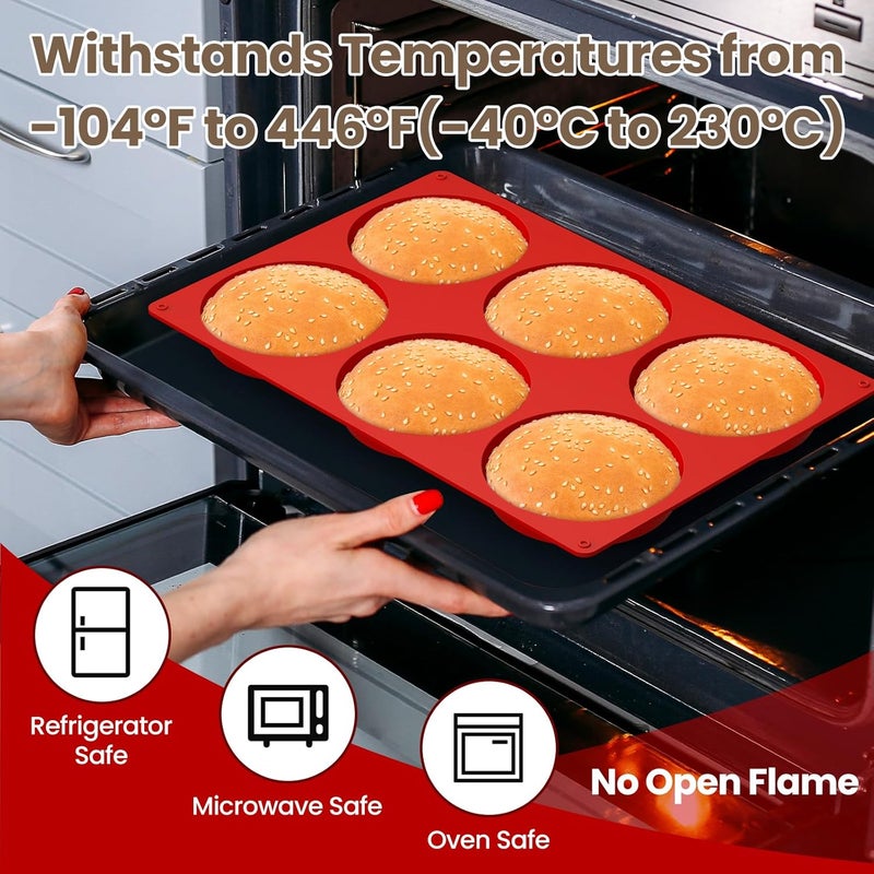 Redfly Silicone Egg Molds for Breakfast Sandwiches 4 Pcs, Non Stick 4 Inch Egg Bites Baking Pans, Jumbo Silicone Muffin Pans for Baking, Round Muffin Top Pan for Whoopie Pie Pan, Hamburger, Fruit Tart - Image 5