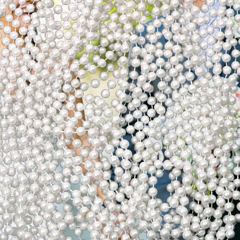 Skeleteen Faux White Pearl Necklaces - Pearl Beaded Necklace Party Favors - 12Pk - Image 3