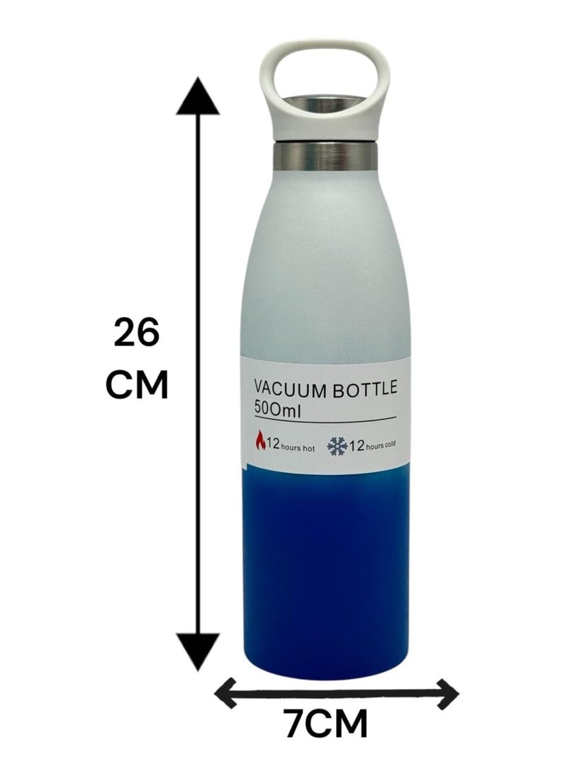 كيوشوب زجاجة مياه ترمس بريميوم من كيوشوب®️ سعة (500ml)، زجاجة شرب عالية الجودة، تحافظ على المشروبات ساخنة وباردة، مثالية للاطفال، معزولة بتفريغ الهواء، امنة للاستخدام في غسالة الصحون  - Image 5