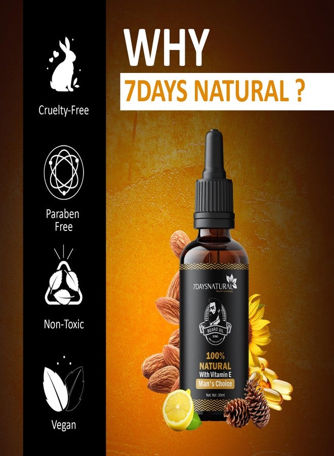 7 Days 7DAYSNATURAL Beard & Moustache Growth Oil | Natural Ingredients for Fast Growth & Soft Beard | For Men | 30ml - Image 5