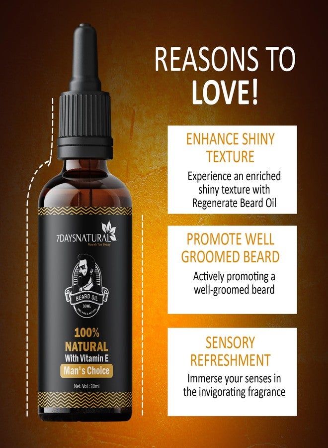 7 Days 7DAYSNATURAL Beard & Moustache Growth Oil | Natural Ingredients for Fast Growth & Soft Beard | For Men | 30ml - Image 4