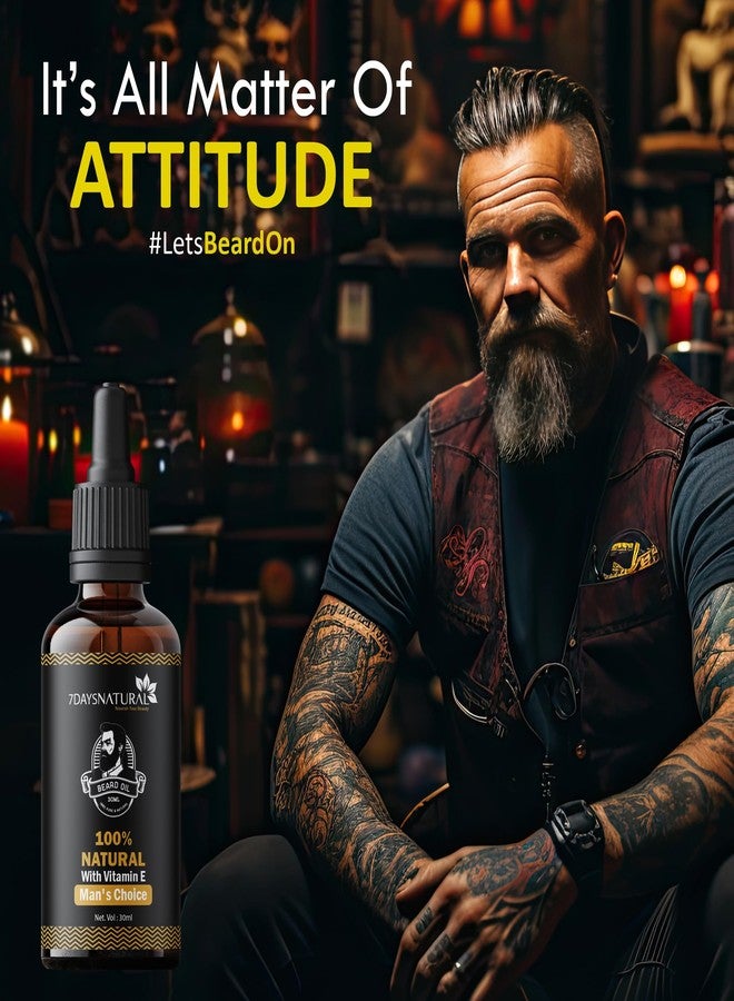 7 Days 7DAYSNATURAL Beard & Moustache Growth Oil | Natural Ingredients for Fast Growth & Soft Beard | For Men | 30ml - Image 2