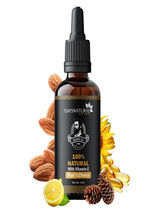 7 Days 7DAYSNATURAL Beard & Moustache Growth Oil | Natural Ingredients for Fast Growth & Soft Beard | For Men | 30ml - Image 1