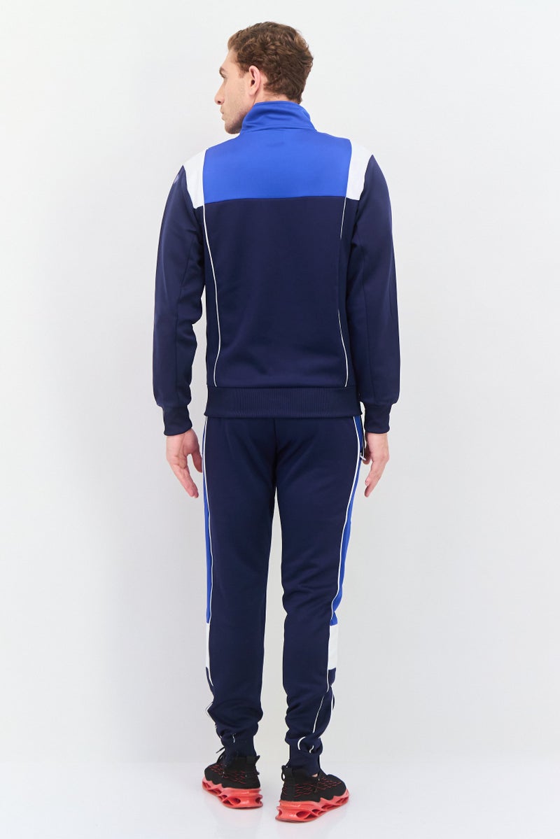 CROSSHATCH Men Sportswear Fit 2 Pieces Brand Logo Tracksuit, Blue Combo - Image 3