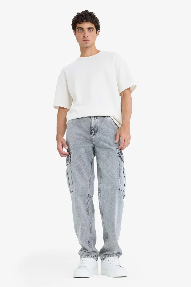 DeFacto Relax Fit Wide Leg Cargo Jeans
