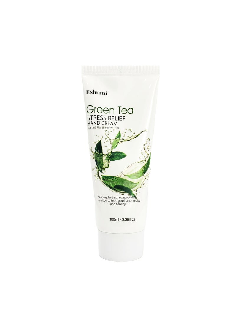 Eshumi KOREAN PRODUCT Green tea stress relief hand cream - various plant extracts provide rich nutrition to keep your hands moist and healthy 100 ml - Image 2