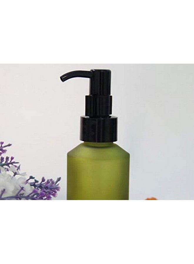 Elandy 1Pcs 60ml/2oz Portable Empty Refillable Frosted Glass Press Bottle Cosmetic Cleansing Oil Emulsion Essence Cream Lotion Essential Oil Pump Dispenser Vial Container Jars(Green) - Image 4