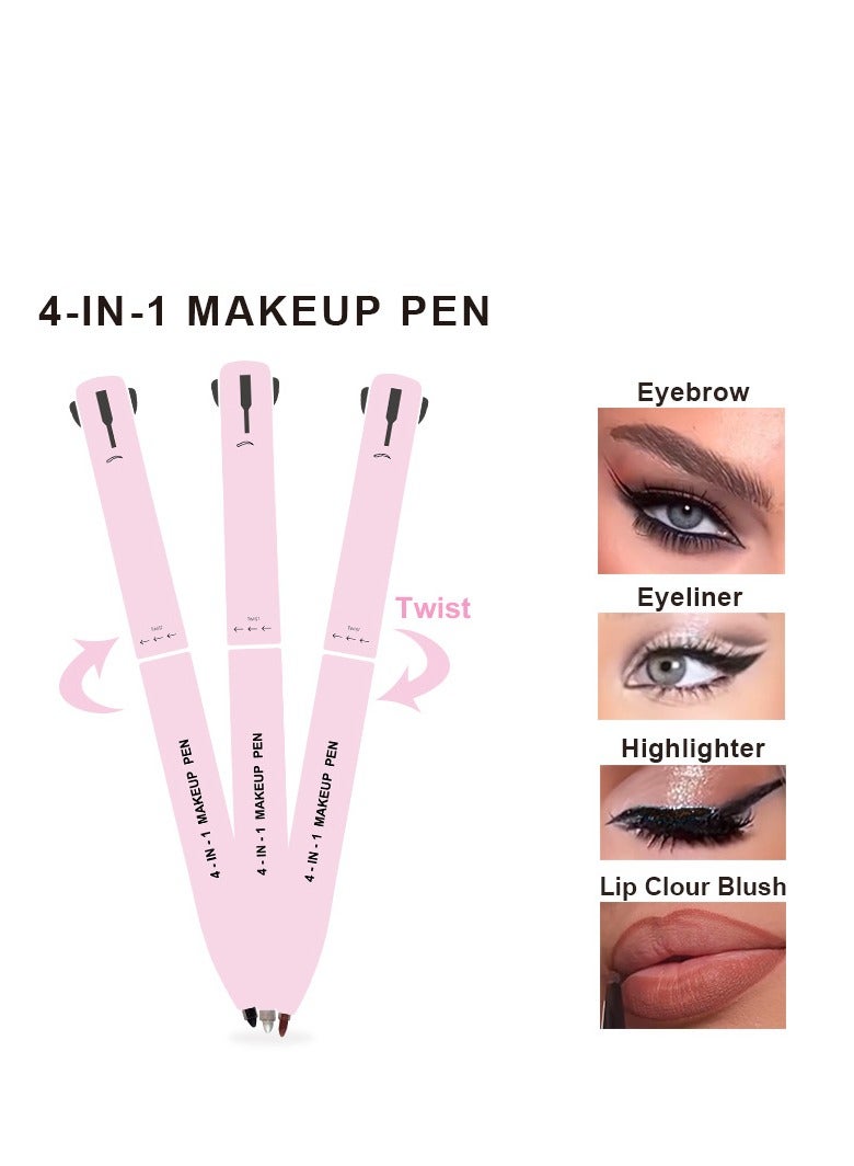 قلم مكياج 4 في 1 ، قلم مكياج متعدد ، قلم تحديد مكياج ، محدد شفاه ، قلم حواجب ، وقلم تمييز ، قلم مكياج سفر على الذهاب قلم مكياج السفر - Image 2