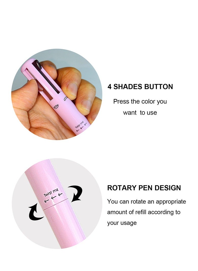 قلم مكياج 4 في 1 ، قلم مكياج متعدد ، قلم تحديد مكياج ، محدد شفاه ، قلم حواجب ، وقلم تمييز ، قلم مكياج سفر على الذهاب قلم مكياج السفر - Image 4