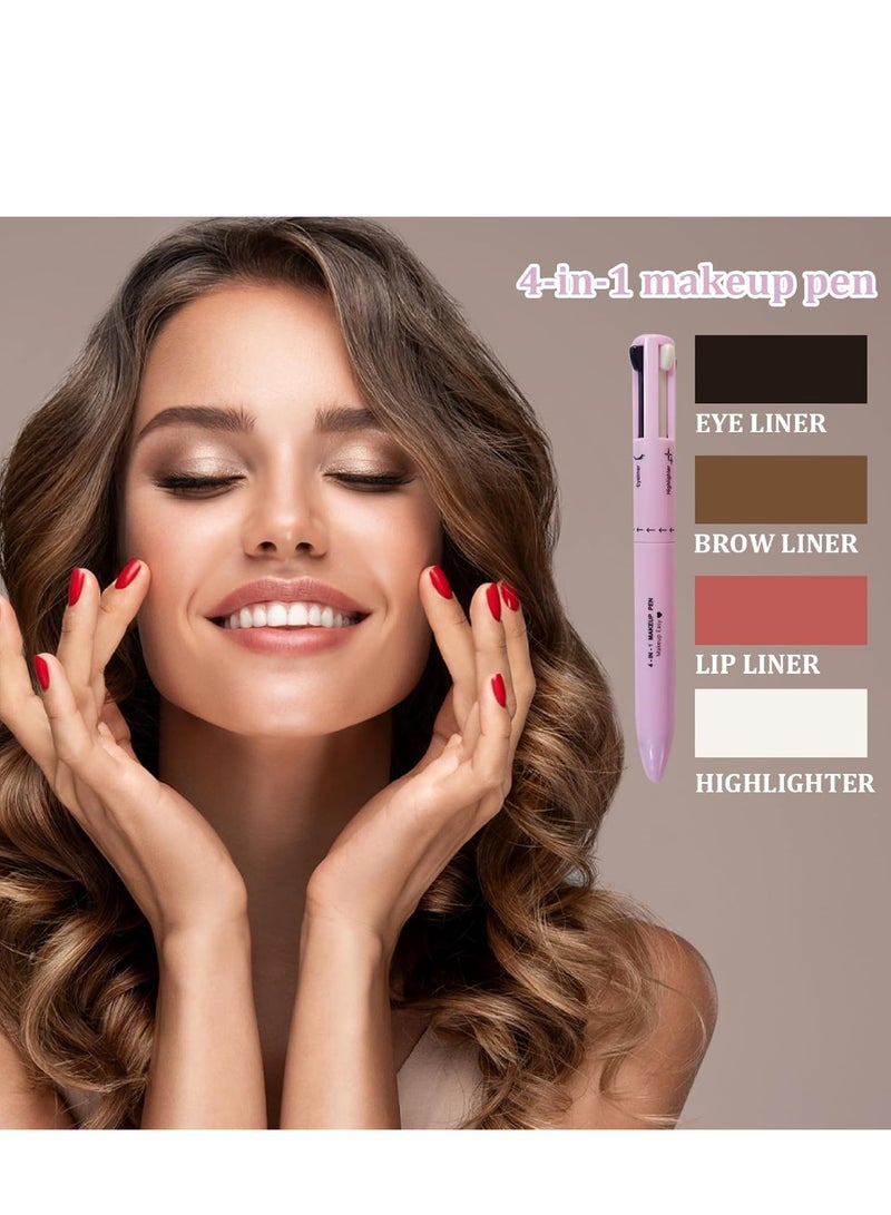 قلم مكياج 4 في 1 ، قلم مكياج متعدد ، قلم تحديد مكياج ، محدد شفاه ، قلم حواجب ، وقلم تمييز ، قلم مكياج سفر على الذهاب قلم مكياج السفر - Image 5