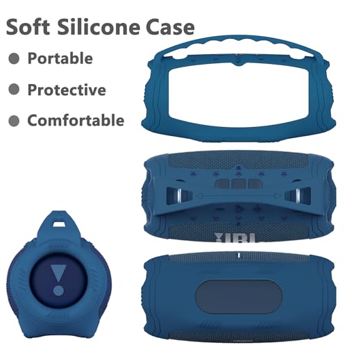 JCHPINE Silicone Cover Case for JBL Xtreme 4 Portable Bluetooth Speaker, Protective Skin Holder for JBL Xtreme 4 Portable Bluetooth Speaker Accessories (Only Case) (Blue) - Image 4