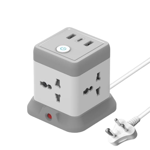 Magicwand Power Extension Cube with 2 USB-A & 1 USB-C Port & 4 Power Outlets with Voltage Protection - Image 1