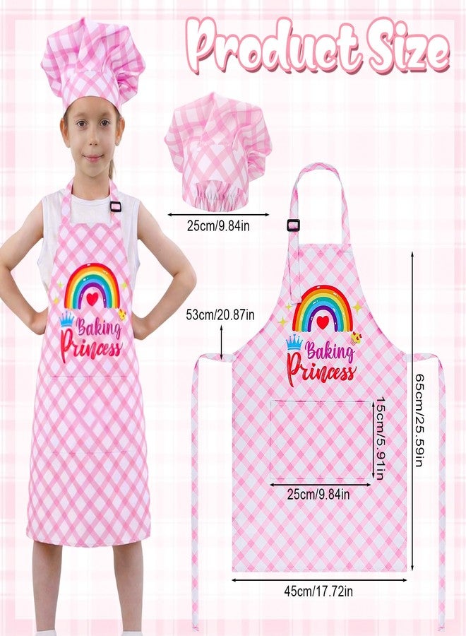 XLSXEXCL Kids Apron and Chef Hat Set, “Baking Princess” Funny Apron Adjustable Child Apron Chef in Training Kitchen Apron for Girls for Cooking, Baking, Painting, Training - Image 2