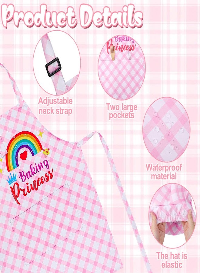 XLSXEXCL Kids Apron and Chef Hat Set, “Baking Princess” Funny Apron Adjustable Child Apron Chef in Training Kitchen Apron for Girls for Cooking, Baking, Painting, Training - Image 3
