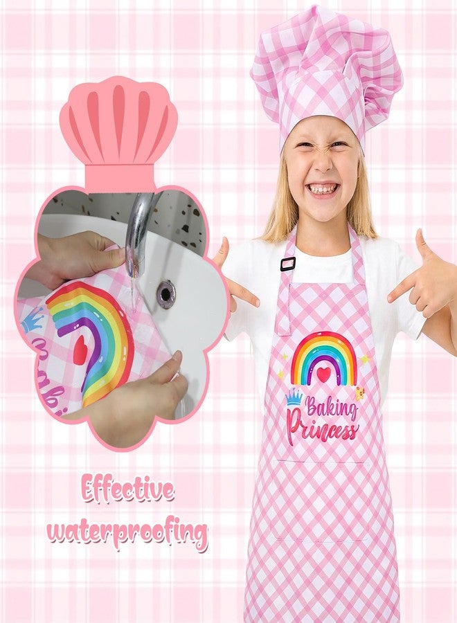 XLSXEXCL Kids Apron and Chef Hat Set, “Baking Princess” Funny Apron Adjustable Child Apron Chef in Training Kitchen Apron for Girls for Cooking, Baking, Painting, Training - Image 4