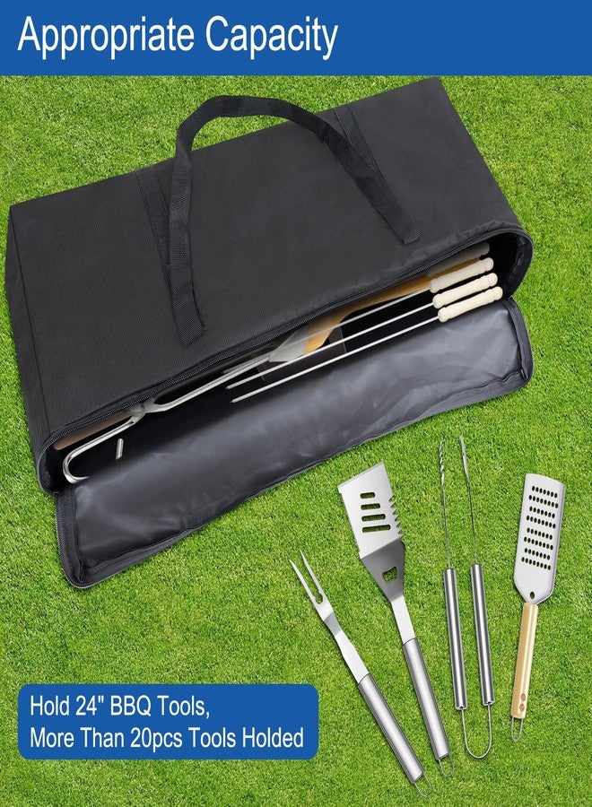 Delixike BBQ Tool Storage Bag, Heavy Duty Tools Bag, 600D Oxford Cloth, Outdoor Grill Accessories Bag for Camping Picnic Trip (22X5X8Inch) - Image 2